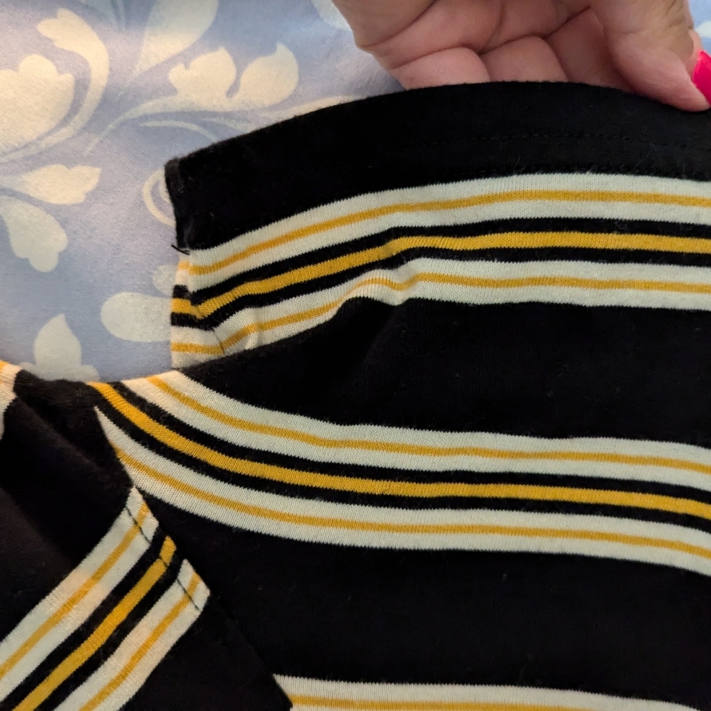 Yellow White Black Striped Tee - Picture 5 of 7